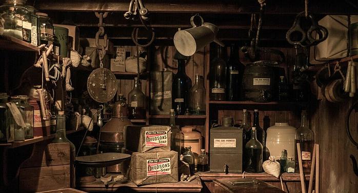 assorted objects in a shed